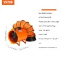 40.6cm Portable Ventilator, 2 Speed 5175CFM High-Velocity Industrial Utility Blower Fan with 5m Flexible Duct Hose, Exhaust Axia