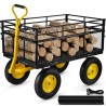 Steel Garden Cart, Heavy Duty 1400 lbs Capacity, with Removable Mesh Sides to Convert into Flatbed, Utility Metal Wagon with