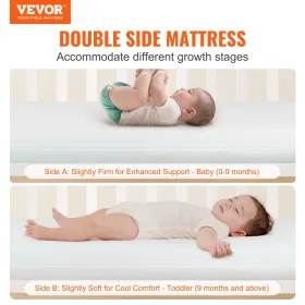 Crib Mattress Two-sided Breathable Toddler Mattress 24 x 38 x 3.1 inch