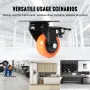 Caster Wheels, 5.1 cm Swivel Plate Casters, Set of 4, with Security Dual Locking No Noise PVC Wheels, Heavy Duty 68 kg Load Capa