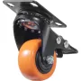 Caster Wheels, 5.1 cm Swivel Plate Casters, Set of 4, with Security Dual Locking No Noise PVC Wheels, Heavy Duty 68 kg Load Capa