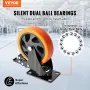 Caster Wheels, 12.7 cm Swivel Plate Casters, Set of 4, with Security A/B Locking No Noise PVC Wheels, Heavy Duty 204.1 kg Load C