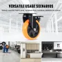 Caster Wheels, 12.7 cm Swivel Plate Casters, Set of 4, with Security A/B Locking No Noise PVC Wheels, Heavy Duty 204.1 kg Load C