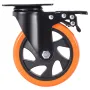 Caster Wheels, 12.7 cm Swivel Plate Casters, Set of 4, with Security A/B Locking No Noise PVC Wheels, Heavy Duty 204.1 kg Load C