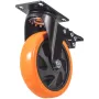 Caster Wheels, 12.7 cm Swivel Plate Casters, Set of 4, with Security A/B Locking No Noise PVC Wheels, Heavy Duty 204.1 kg Load C