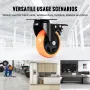 Caster Wheels, 4-tommer drejepladehylder, sæt med 4, med