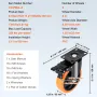 Caster Wheels, 4-tommer drejepladehylder, sæt med 4, med