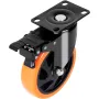 Caster Wheels, 10.1 cm Swivel Plate Casters, Set of 4, with Security A/B Locking No Noise PVC Wheels, Heavy Duty 158.8 kg Load C