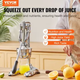 Citrus Juice Press, Hand Press Orange Juicer Press, Commercial Grade Manual Citrus Juicer Lemon Squeezer, Easy-to-Clean Fruit