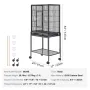 54 inch Standing Large Bird Cage, Carbon Steel Flight Bird Cage for Parakeets, Cockatiels, Parrots, Macaw with Rolling Stand and