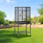 54 inch Standing Large Bird Cage, Carbon Steel Flight Bird Cage for Parakeets, Cockatiels, Parrots, Macaw with Rolling Stand and