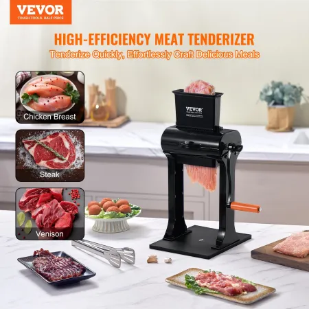 Commercial Meat Tenderizer, Heavy Duty Stainless Steel Meat Tenderizer Machine, Quick and Easy Manual Operation Kitchen Tool, 14