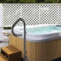 Hot Tub Handrail, 360 Rotatable Spa Side Handrail with 48"-63" Adjustable Height, Rust-proof Aluminum Spa Step Hot Tub Hand Rail