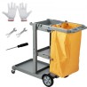 Cleaning Cart, 3-Shelf Commercial Janitorial Cart, 200 lbs Capacity Plastic Housekeeping Cart, with 25 Gallon PVC Bag, 47" x