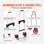 Folding Hand Truck, 176 lbs Load Capacity, Aluminum Portable Cart, Convertible Hand Truck and Dolly with Telescoping Handle and