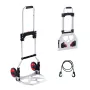 Folding Hand Truck, 176 lbs Load Capacity, Aluminum Portable Cart, Convertible Hand Truck and Dolly with Telescoping Handle and 
