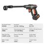 Cordless Pressure Washer, 652-PSI 1.1 GPM Portable Power Cleaner, Handheld High-Pressure Car Washer Gun with 4.0Ah Battery, Char
