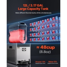 12L Commercial Slushy Machine Margarita Smoothie Frozen Drink Maker