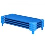 Stackable Kiddie Cot 52" x 23" Daycare Nap Cots for Kids Blue (Pack of 4)