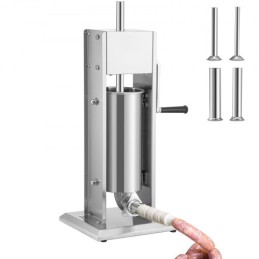 Manual Sausage Stuffer, 8LBS/5L Capacity, Two Speed 304 Stainless Steel Vertical Sausage Stuffer, Sausage Filling Machine with