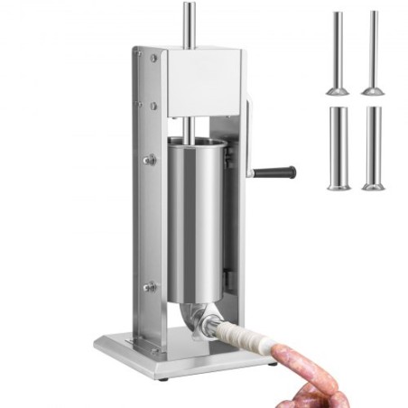Manual Sausage Stuffer, 8LBS/5L Capacity, Two Speed 304 Stainless Steel Vertical Sausage Stuffer, Sausage Filling Machine with