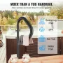 Hot Tub Handrail, 360 Rotatable Spa Side Handrail with 35"-57" Adjustable Height, Rust-proof Aluminum Spa Step Hot Tub Hand