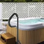 Hot Tub Handrail, 360 Rotatable Spa Side Handrail with 35"-57" Adjustable Height, Rust-proof Aluminum Spa Step Hot Tub Hand