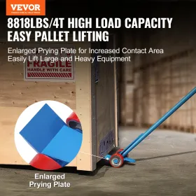 Pallet Buster, 60-tommer håndtag, 8818 lbs vægtkapacitet, Q235 Carbon Steel, Heavy Duty Deck Wrecker Nedrivning Træ Palle Tool