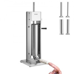Manual Sausage Stuffer, 11LBS/7L Capacity, Two Speed 304 Stainless Steel Vertical Sausage Stuffer, Sausage Filling Machine with