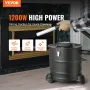 Ash Vacuum Cleaner, 20 L with 1200W Powerful Suction, Ash Vac Collector with 1.2 M Flexible Hose & Wheels, for Fireplaces, Pelle