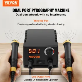 Wood Burning Kit 200~700Â°C Adjustable Dual Pyrography Pen 23 Wire Nibs