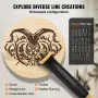 Wood Burning Kit, 200~700°C Adjustable Temperature with Display, Dual Output Port with 2 Pyrography Pens, 23 Wire Nibs, 1 Pen Ho