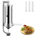 Sausage Stuffer, 5LBS/3L Capacity, 304 Stainless Steel Vertical Sausage Stuffer, Sausage Filling Machine with 3 Stuffing Tubes,