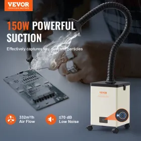150w lodde røg Extractor 3-trins filtre 332 mâ³/h stærk sugning