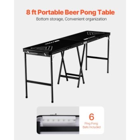 2.4 m Folding Beer Pong Tailgate Table Party Drinking Game Carrying Handle