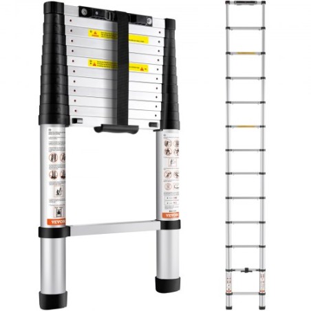 Telescoping Ladder Aluminium Extension Trin 12,5 ft Multi-purpose bærbar