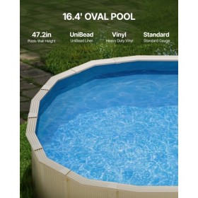 Oval Pool Liner 16.4x9.8ft Unibead Style Pool Liner 47in Wall Height