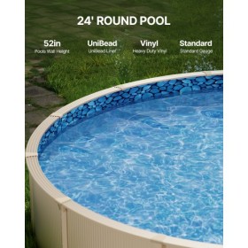 Round Pool Liner 24ft Unibead Style Pool Liner 52in Wall Height