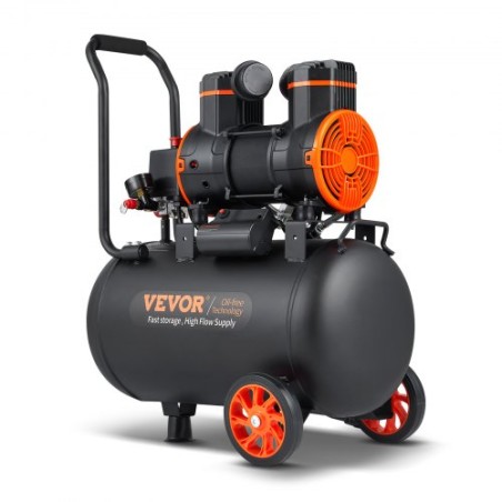 Air Compressor 9.3 Gallon 1800W 5.12 CFM@ 90PSI 70 dB Ultra Quiet Oil Free