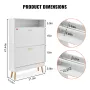 Shoe Cabinet with 2 Flip Drawers, Shoe Storage Cabinet for Entryway, Free Standing Shoe Storage Organizer with Top Storage Cubby