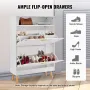 Shoe Cabinet with 2 Flip Drawers, Shoe Storage Cabinet for Entryway, Free Standing Shoe Storage Organizer with Top Storage