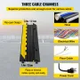 3 Channel Rubber Cable Protector Ramp 103x30x5.5 cm Heavy Duty Cable Wire Cord Cover Ramp Speed Bump Driveway Hose Cable Ramp Pr