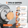 KP965 Lathe Chuck, 4-Jaw 9.5 cm Diameter, Metal Lathe Chuck Turning Machine Accessories with 5 Sets of Jaws, Self-centering Tool