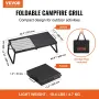 Folding Campfire Grill, Heavy Duty Steel Mesh Grate, 57cm Portable Camping Grates Over Fire Pit, Camp Fire Cooking Equipment
