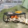 Folding Campfire Grill, Heavy Duty Steel Mesh Grate, 57cm Portable Camping Grates Over Fire Pit, Camp Fire Cooking Equipment