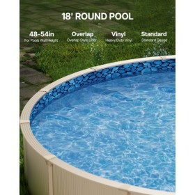 Round Pool Liner 18ft Overlap Style Pool Liner 54in Wall Height