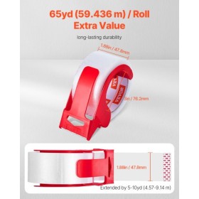 Packing Tape 12 Rolls 65 Yards Clear Shipping Tape with Dispenser 2.7 Mil