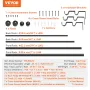 Double Rod Curtain Rods, 36-72 inches(3-6ft) Adjustable Length, Black Double Curtain Rods with Cap Finials, 1" and 3/4" Diameter
