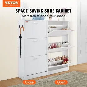 Shoe Cabinet with 3 Flip Drawers Shoe Storage Cabinet for Entryway