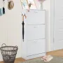 Shoe Cabinet with 3 Flip Drawers, Shoe Storage Cabinet for Entryway, Free Standing Shoe Storage Organizer with Side Hooks for He
